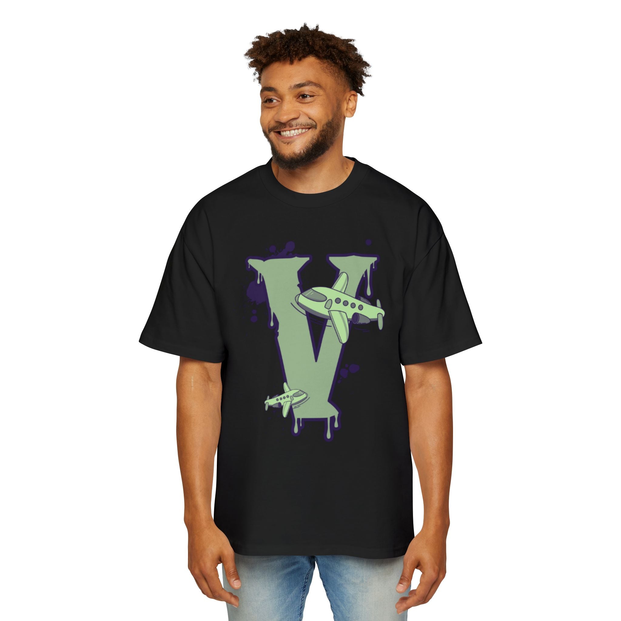 Fall into Fashion Oversized Tee - Iconic V Front Logo